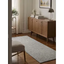 Bt Carpet Wolly Läufer – Wohnzimmerteppich Flachgewebe Kurzflor Woll-Optik Wolle Skandi-Look Esszimmer, Wohnzimmer, Kinderzimmer, Schlafzimmer – Grau, 80x300cm