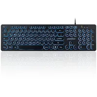 Perixx Computer GmbH PERIBOARD-317 R - Tastatur mit Großbuchstaben, Dreifarbig beleuchtete LED, Stilvolle runde Tastenkappen