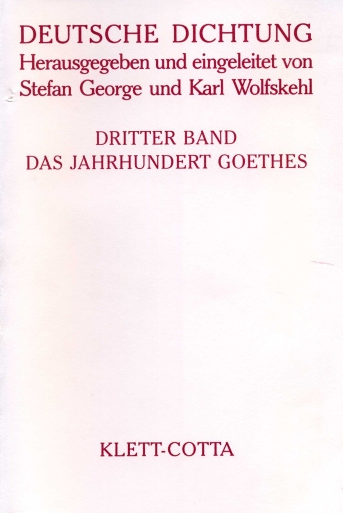 Deutsche Dichtung Band 3 (Deutsche Dichtung  Bd. 3)  Gebunden