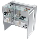 SONNI Badezimmerspiegelschrank Spiegelschrank Aluminum bad mit beleuchtung 50/65 cm Breite Touch 65 cm x 65 cm x 13.3 cm