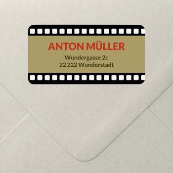 Adressaufkleber (5 Karten) selbst gestalten, Filmplakat in Beige - Beige