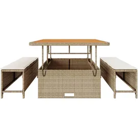 vidaXL Garten Essgruppe 3-tlg. Beige