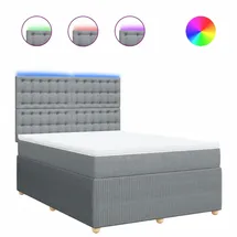 vidaXL Boxspringbett 140 x 200 cm Hellgrau