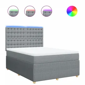 vidaXL Boxspringbett 140 x 200 cm Hellgrau
