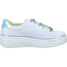 REMONTE Damen Sneaker D1C06, Frauen Halbschuhe,lose Einlage,Strassenschuhe,Sportschuhe,Freizeitschuhe,Turnschuhe,Weiss Kombi (80),39 EU - 39