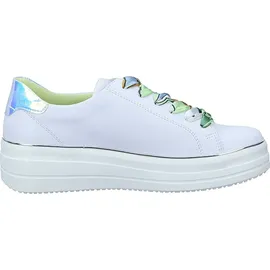 REMONTE Damen Sneaker D1C06, Frauen Halbschuhe,lose Einlage,Strassenschuhe,Sportschuhe,Freizeitschuhe,Turnschuhe,Weiss Kombi (80),39 EU - 39