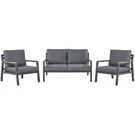 Beliani Delia Loungeset 4-sitzer schwarz/grau