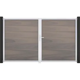 GROJA Doppeltor 300 x 180 cm Grau/Aluminium