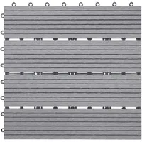 Mendler WPC Bodenfliese Rhone, Holzoptik Balkon/Terrasse, 11x je 30x30cm
