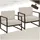 Tectake tectake® Garten-Loungesessel, Dicke des Sitzpolsters 14 cm, pulverbeschichtetes Stahlgestell, 74 x 78 x 85 cm