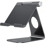 OMOTON Verstellbarer Tablet Ständer, Tablet Halterung, Tablet Halter Aluminium mit 2023 iPad Pro 9.7, 10.5, 11, 12.9, iPad Air Mini 2 3 4, Samsung Tab, Surface und Tablets bis zu 12.9 Zoll, Schwarz