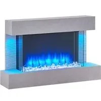 Balderia Wandkamin Elektrischer-Kamin Aidan grau MDF B/H/T: ca. 623x100x24 cm - Grau