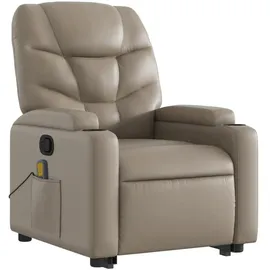 vidaXL Massagesessel mit Aufstehhilfe Kunstleder 89 x 100 x 0 cm Cappuccino-Braun