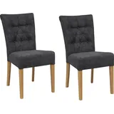 Polsterstuhl HOME AFFAIRE "Queen", grau (anthrazit, natur), B:46cm H:93cm T:64cm, 100% Polyester, Stühle, Polsterstuhl, Esszimmerstuhl mit Knopfheftung, 2er, 4er oder 6er-Set