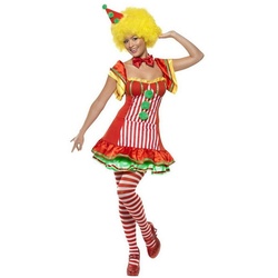 Smiffys Kostüm Tanzclown Kostüm für Damen, Clownskostüm für Revue und Karneval rot S