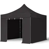 TOOLPORT Faltpavillon 3 x 3 m inkl. Seitenteile schwarz 582612