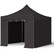 TOOLPORT Faltpavillon 3 x 3 m inkl. Seitenteile schwarz 582612