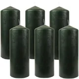 HS Candle Stumpenkerzen Ø6cm 6er Pack Dunkelgrün