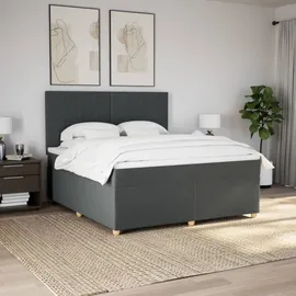 vidaXL Boxspringbett 180 x 200 cm Dunkelgrau