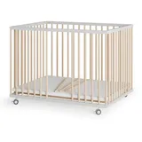 Sämann Laufgitter, mit 3 Stück Schlupfsprossen – weiß/natur ohne Matratze | Gr.: 75x100 cm,