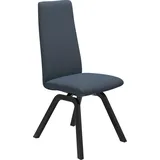 Polsterstuhl STRESSLESS "Laurel", blau (blau dinamica, schwarz), B:49cm H:105cm T:60cm, Microfaser DINAMICA (88% Polyester, 12% Polyurethan), Stühle, Polsterstuhl, High Back, Größe M, mit schräggestellten Beinen in Schwarz