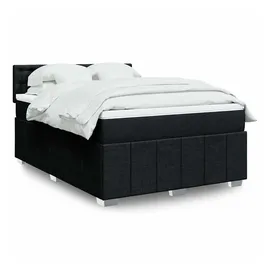 vidaXL Boxspringbett mit Matratze Schwarz 140x200 cm Stoff