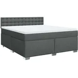 vidaXL Boxspringbett 180 x 200 cm Dunkelgrau