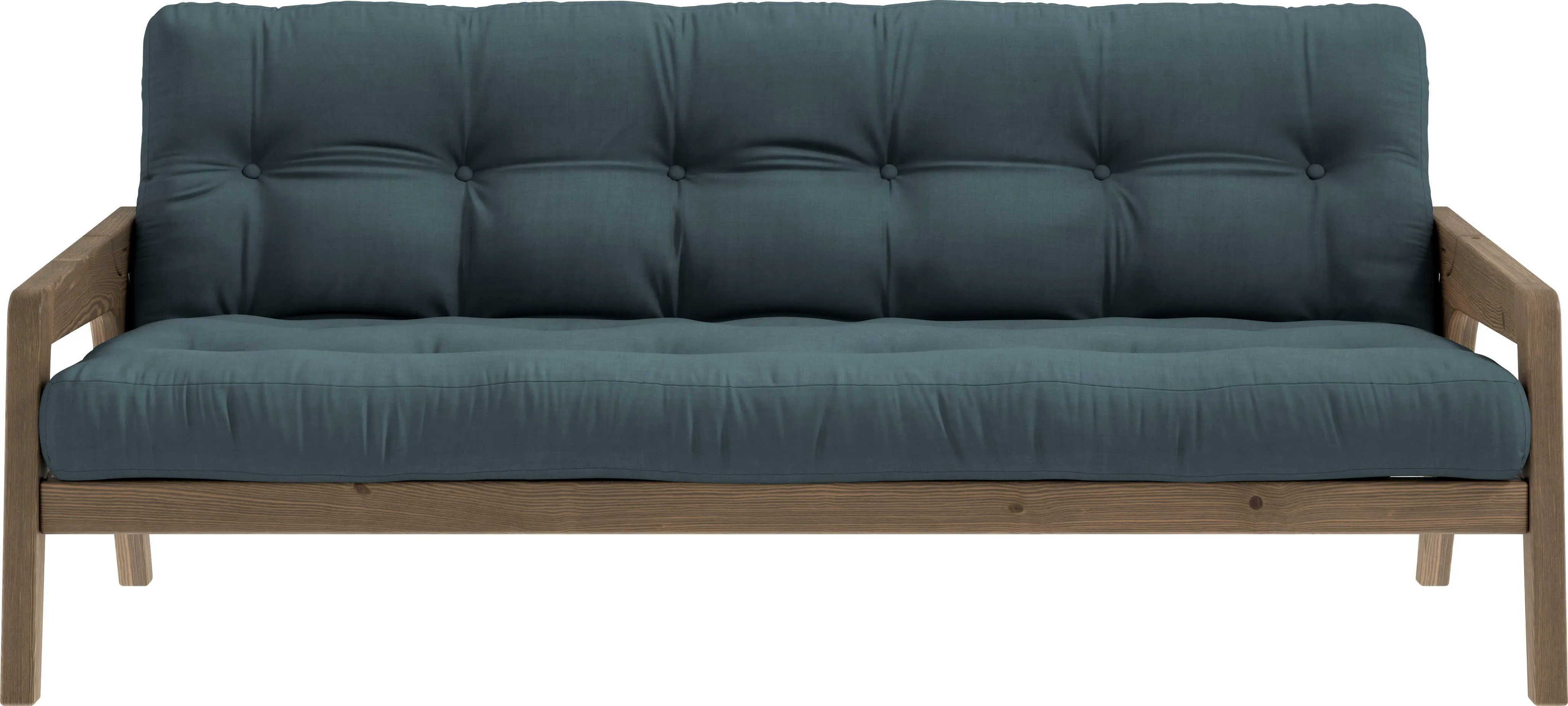 Karup Design Schlafsofa, Mit Holzstruktur, inkl. Futonmatratze, Liegefläche 130x190 cm Karup Design petrolblau