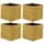 lycce Kallax Boxen Cordstoff 4er Set, faltbar, waschbarer Cordbezug senf