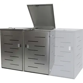 Mendler Mülltonnenverkleidung HWC-E83 116 x 141 x 98 cm silber