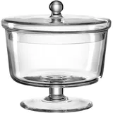 LEONARDO - Poesia/Ravenna - Dose auf Fuss/Dessertschale - Glas - Klar - (DxH) 18,7 x 18 cm - Handgefertigtes Unikat