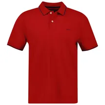 GANT Herren Poloshirt - TIPPING PIQUE RUGGER, Kurzarm, Knopfleiste, Logo, uni Rot (Ruby Red) L