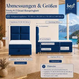 Best For Home Trinity K2 90 x 200 cm Blau