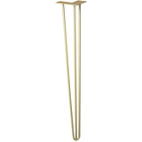 Wagner Möbelbein/Tischbein/Möbelfuß - Hairpin Leg - Retro Style - Stahl pulverbeschichtet goldfarben, 12 x 12 x 71 cm, gold