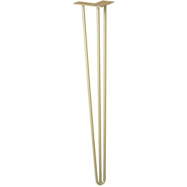 Wagner Möbelbein/Tischbein/Möbelfuß - Hairpin Leg - Retro Style - Stahl pulverbeschichtet goldfarben, 12 x 12 x 71 cm, gold