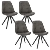 Woltu Küchenstuhl Retro Anthrazit 4er Set