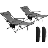 Woltu Campingstuhl 2er Set Grau