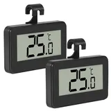 2 Stk Kühlschrankthermometer, Digital Kühlschrank Thermometer mit Gut Lesbarem LCD-Anzeige Thermometer für Gefrierschrank mit Frost Alarm Thermometer kühlschrank für Zuhause, Home, Restaurants, Küche