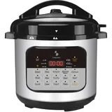 Beper P101COS002 Schnellkochtopf 6 Liter, 15 Kochprogramme, Schongarer, 24-Stunden-Timer, 3 Druckstufen, Warmhaltefunktion, 10 Sicherheitssysteme, 1000 W