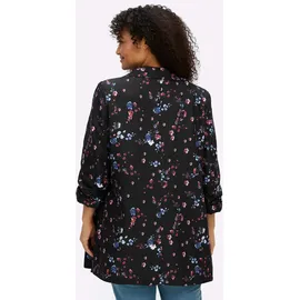 sheego Blazer in schwarz-koralle-bedruckt | Gr.: 52