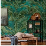 Profhome 391851-GU Fototapete Dschungel Grün Petrol Oliv-grün 1,59 m x 2,8 m
