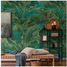 Profhome 391851-GU Fototapete Dschungel Grün Petrol Oliv-Grün 1,59 m x 2,8 m