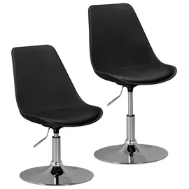 FineBuy Drehsessel Kunstleder 46 x 88 x 46 cm Schwarz mit Kissen