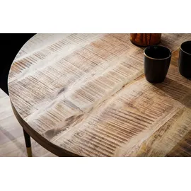 FineBuy Esstisch rund Ø 80 cm braun
