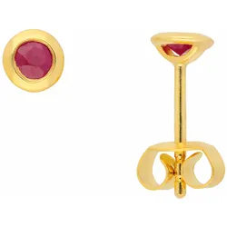 Paar Ohrhänger ADELIA ́S "585 Gold Ohrringe Ohrstecker mit Rubin", rot, Ohrringe, Damen, Damen, Gelbgold 585, mit Rubin Goldschmuck für Damen