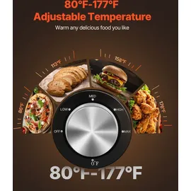 Vevor Hot Box Speisenwärmer Imbisswärmer mit 16 Ebenen & Wasserschale & Glas-Einzeltür & verstellbaren Ablagen, Speisewärmerschrank aus Edelstahl, ideal zur Aufbewahrung von Pizza Hühnchen