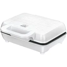 MPM MGO-25 Waffeleisen für 2 Dicke Belgische Waffeln, Antihaftbeschichtete Platten, Automatische Temperaturregelung, Weiß, 1000W