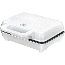 MPM MGO-25 Waffeleisen für 2 Dicke Belgische Waffeln, Antihaftbeschichtete Platten, Automatische Temperaturregelung, Weiß, 1000W