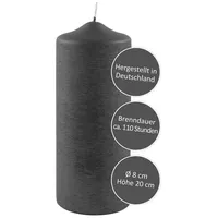 Fink Stumpenkerze 20 cm grau
