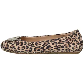 Peter Kaiser "Peter Kaiser Ballerinas Leder", Damen, Gr. 38,5, braun (leopard), Leder, Schuhe Ballerina